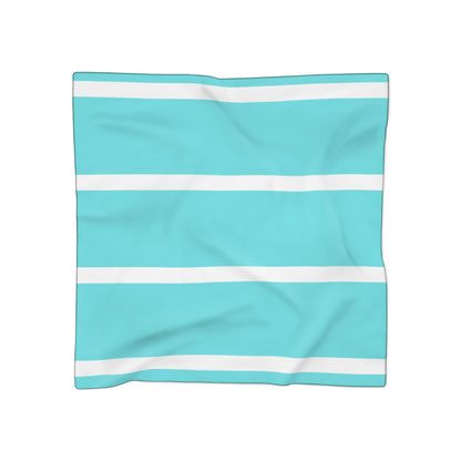 Sea Blue and White Striped Poly Scarf | ApparelsSush Dopamine Decor