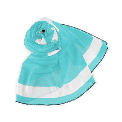 Sea Blue and White Striped Poly Scarf | ApparelsSush Dopamine Decor