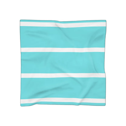 Sea Blue and White Striped Poly Scarf | ApparelsSush Dopamine Decor