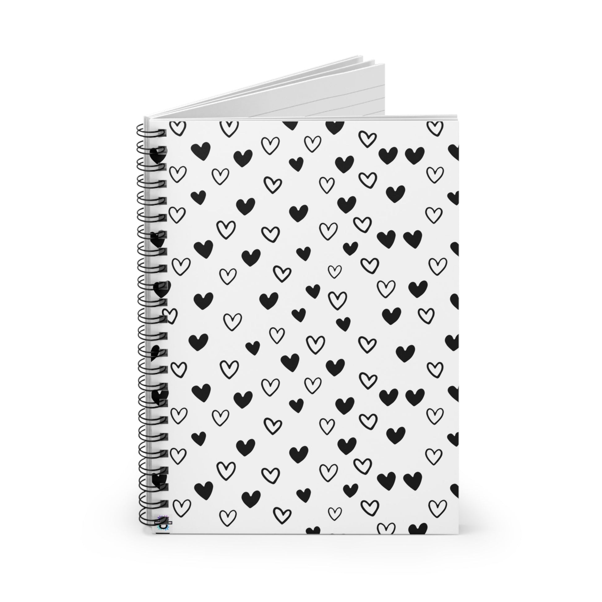 Spiral Notebook, Hand drawn Heart DesignSush Dopamine Decor