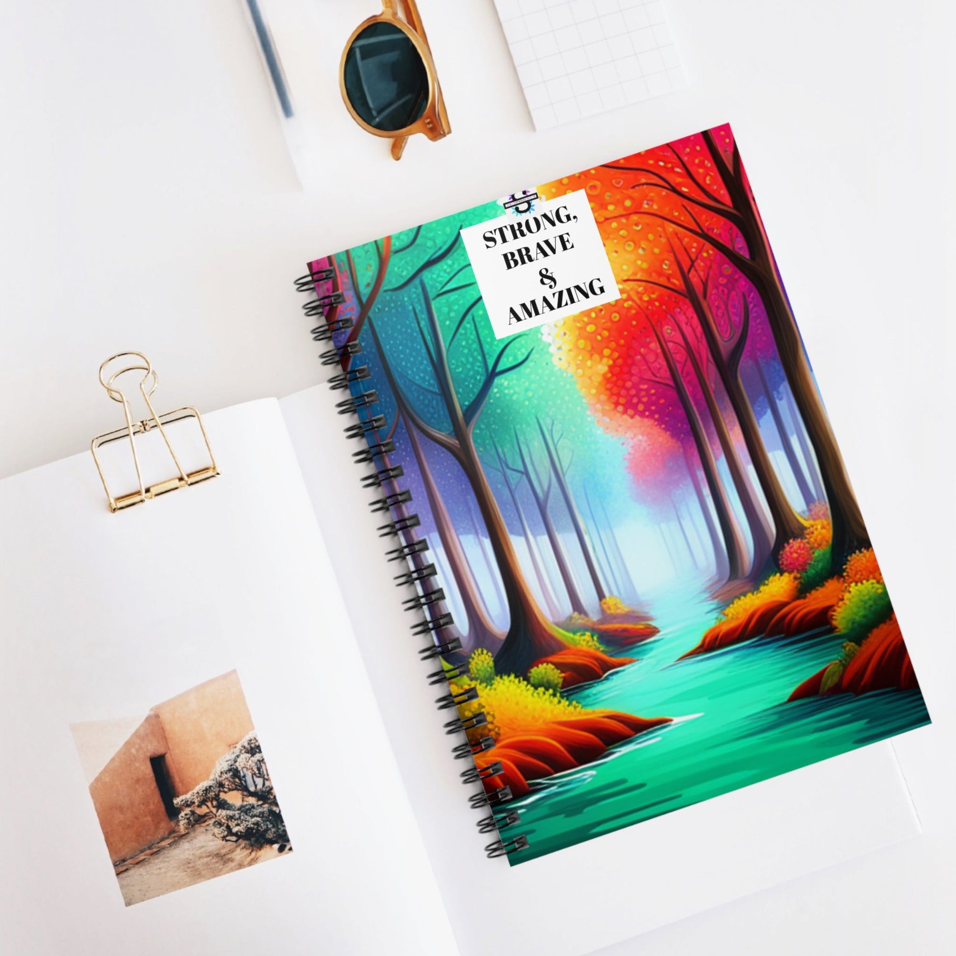 STRONG, BRAVE & AMAZING Spiral Motivational Notebook | JournalSush Dopamine Decor