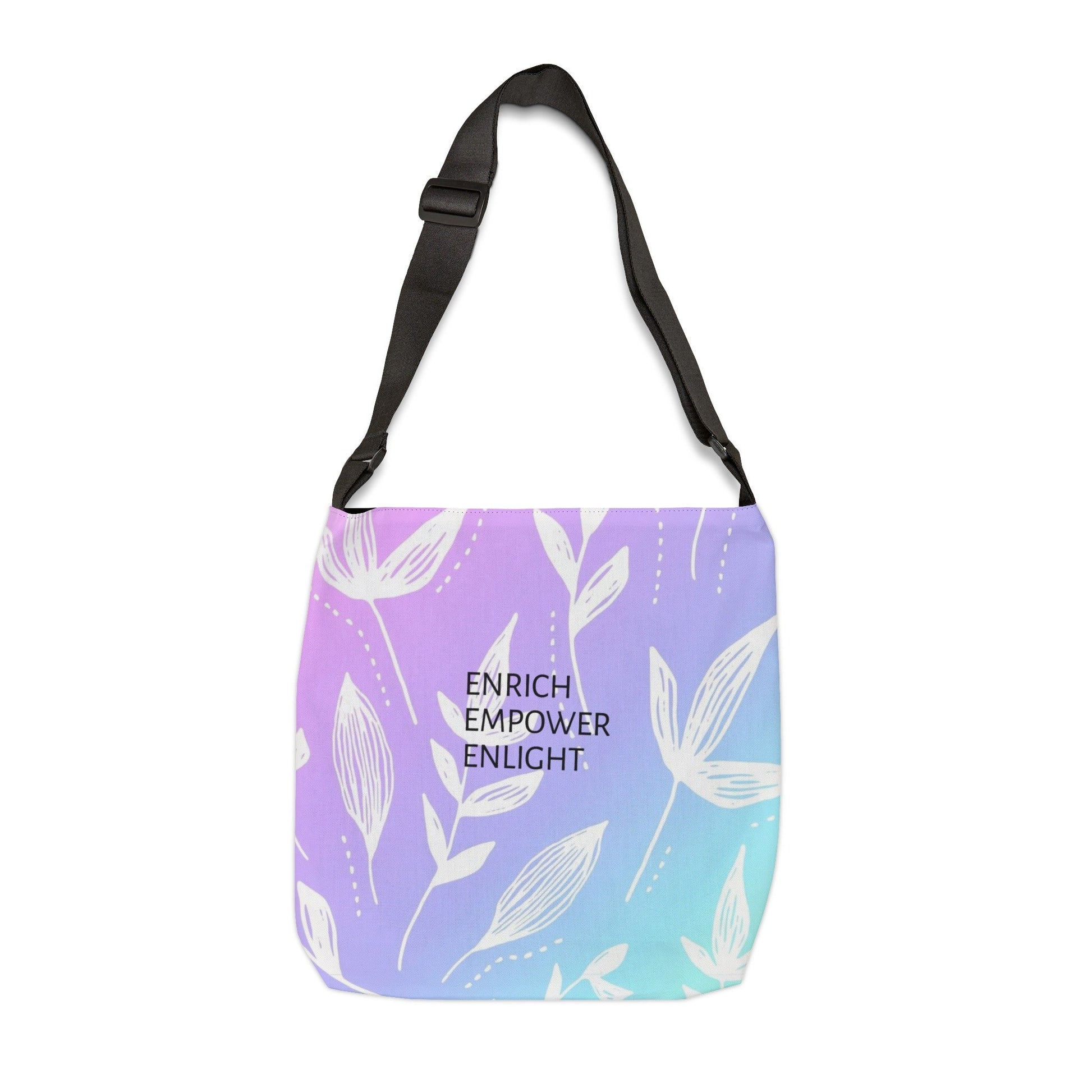 Tote Bag, Adjustable Strap Handbag, Motivational Print, Empower, Enrich, EnlightSush Dopamine Decor