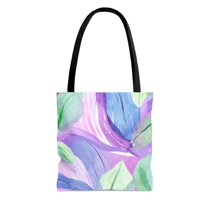 Tote Bag (AOP) purple pink leaves design | PurseSush Dopamine Decor