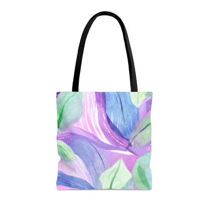 Tote Bag (AOP) purple pink leaves design | PurseSush Dopamine Decor