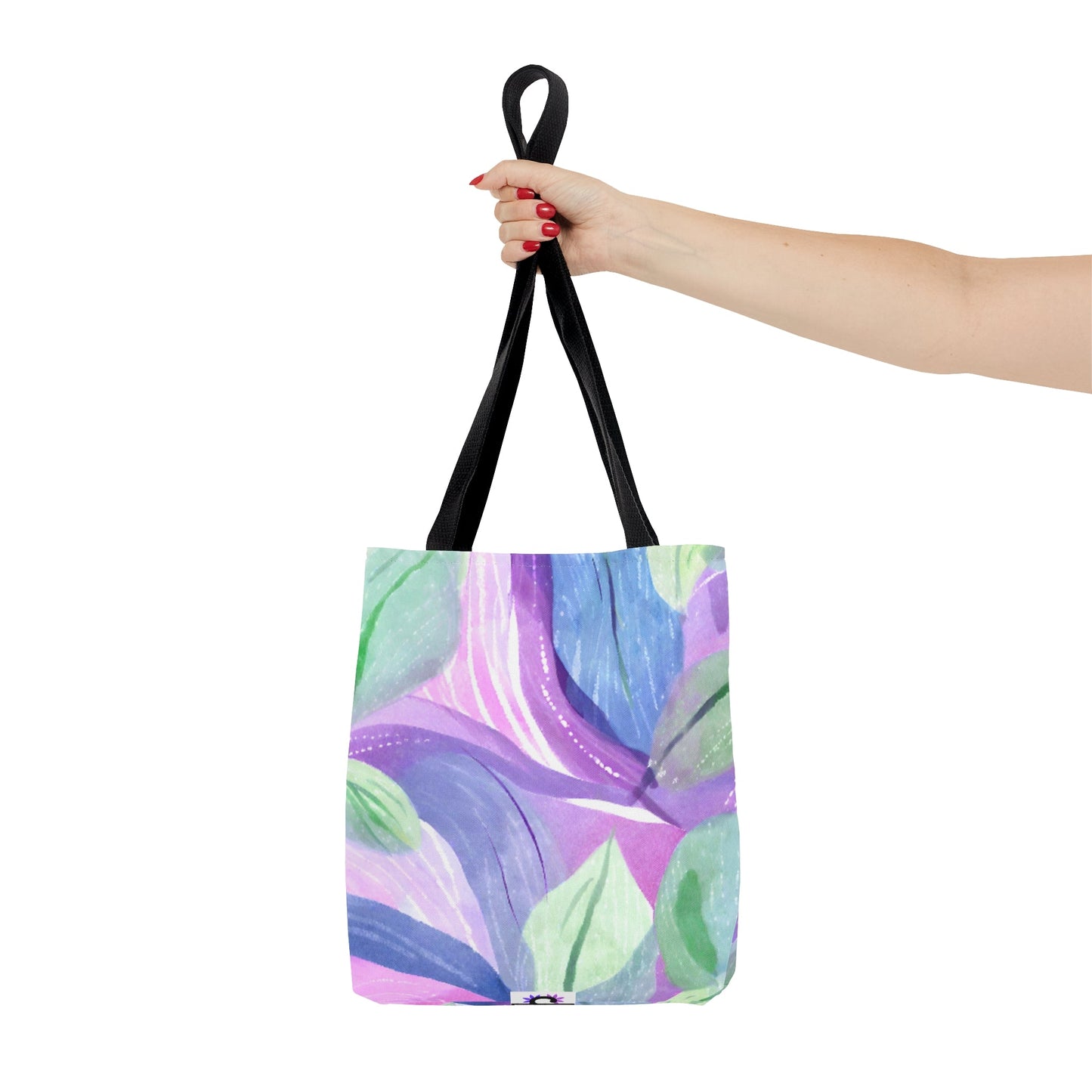 Tote Bag (AOP) purple pink leaves design | PurseSush Dopamine Decor