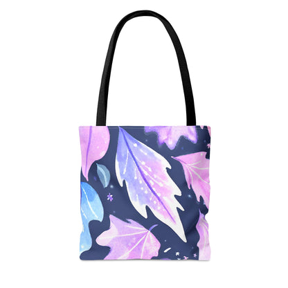 Tote Bag (AOP) purple pink leaves designSush Dopamine Decor