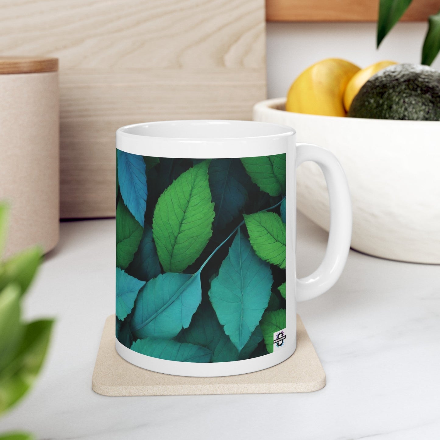 Tranquil Blue Green Design 11 - Ounce Ceramic MugSush Dopamine Decor