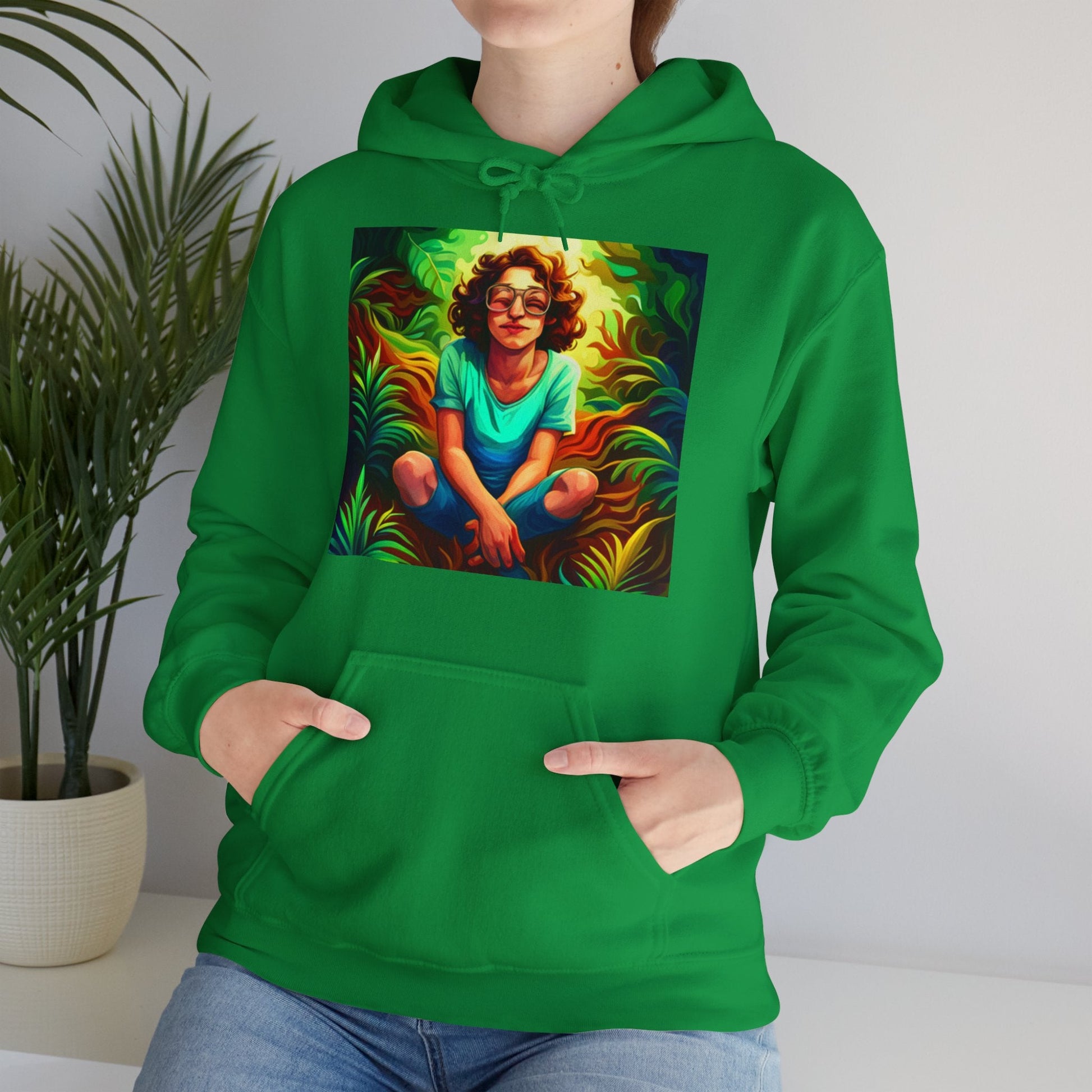 Trippy Forest Vibes: Happy Girl's Manifest Unisex Hoodie for Comfort & AdventureSush Dopamine Decor