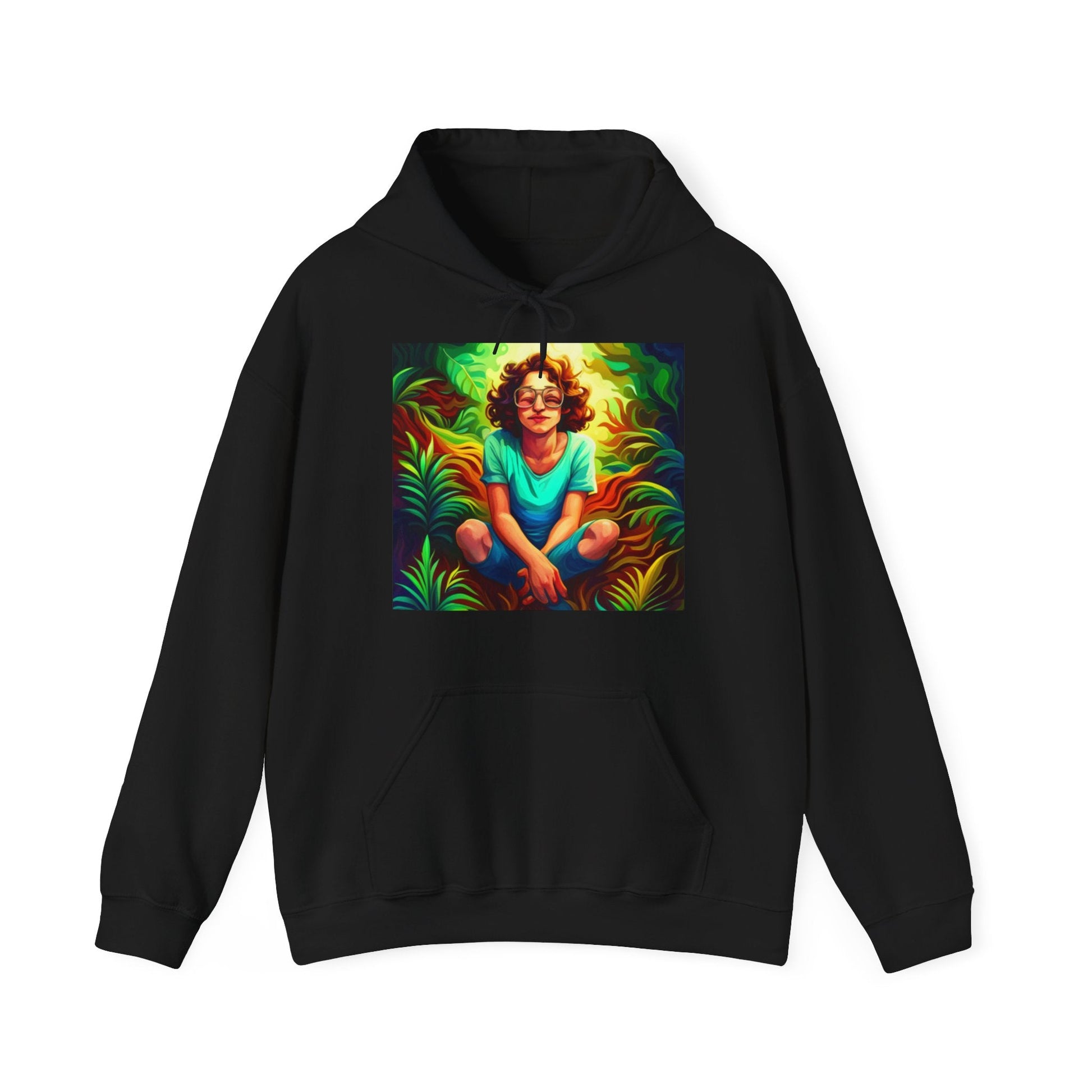 Trippy Forest Vibes: Happy Girl's Manifest Unisex Hoodie for Comfort & AdventureSush Dopamine Decor