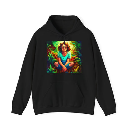 Trippy Forest Vibes: Happy Girl's Manifest Unisex Hoodie for Comfort & AdventureSush Dopamine Decor