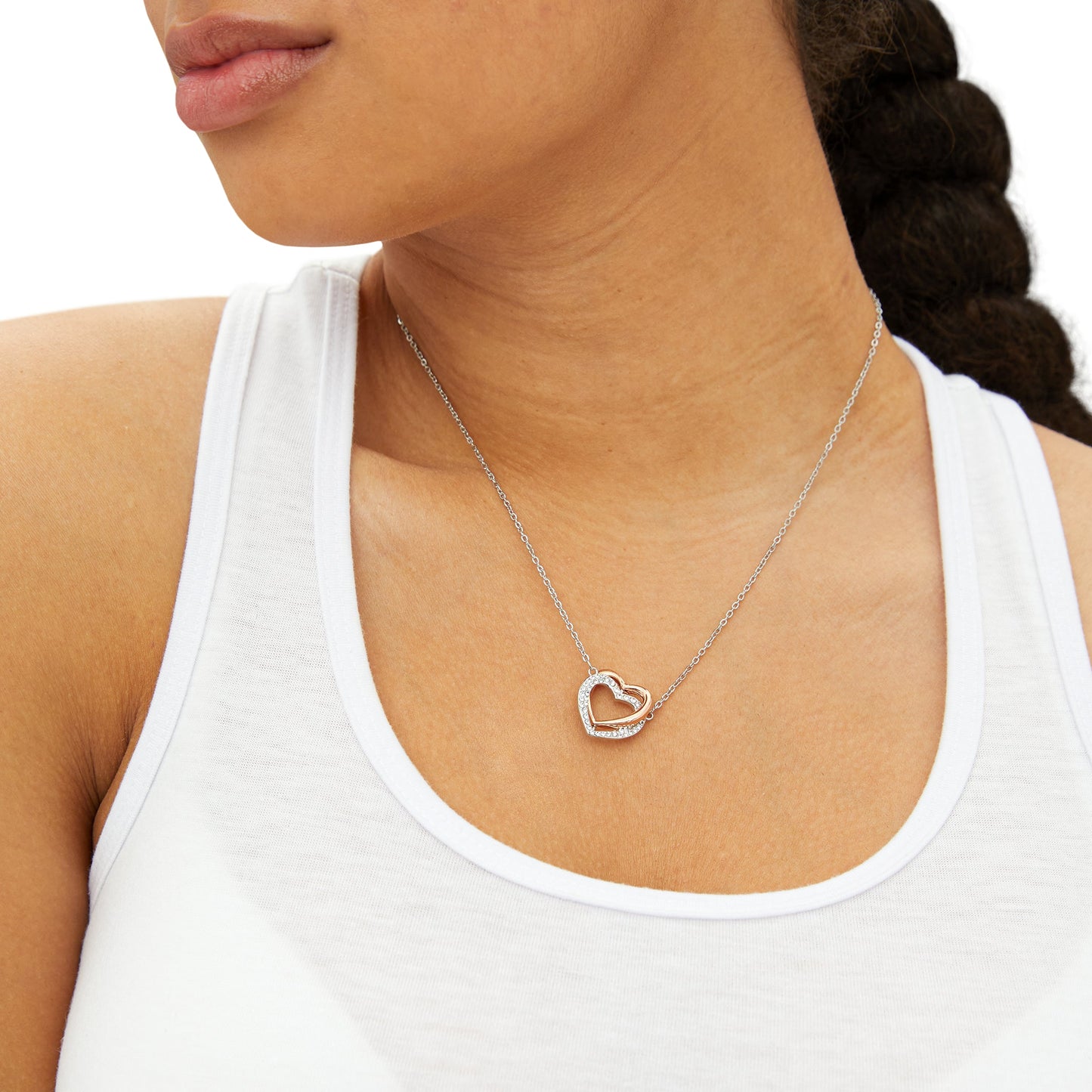 Twin Hearts Necklace - Symbol of Eternal Love in 18K Rose Gold PendantSush Dopamine Decor