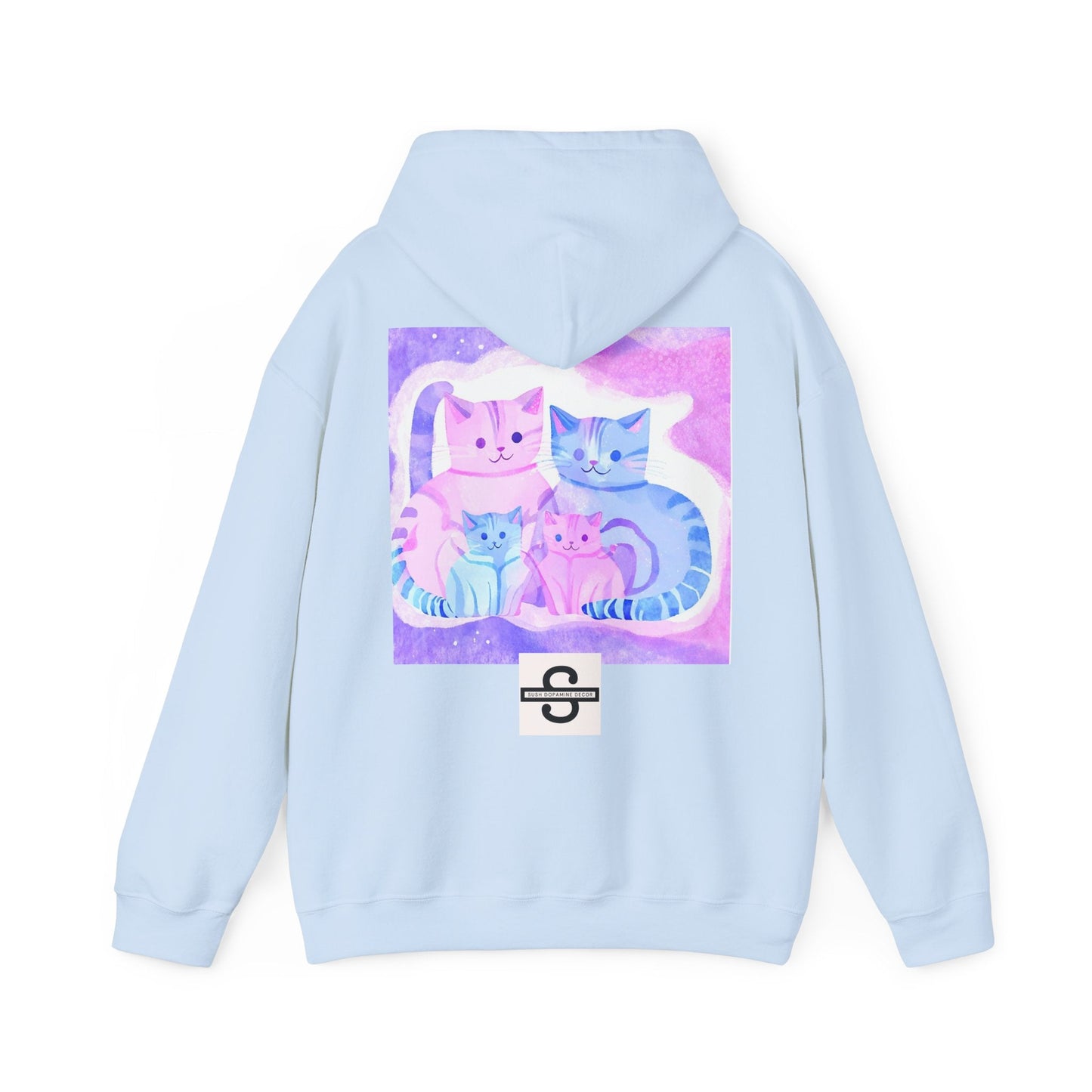 Unisex Heavy Blend™ Hooded Sweatshirt - Cute Cat FamilySush Dopamine Decor