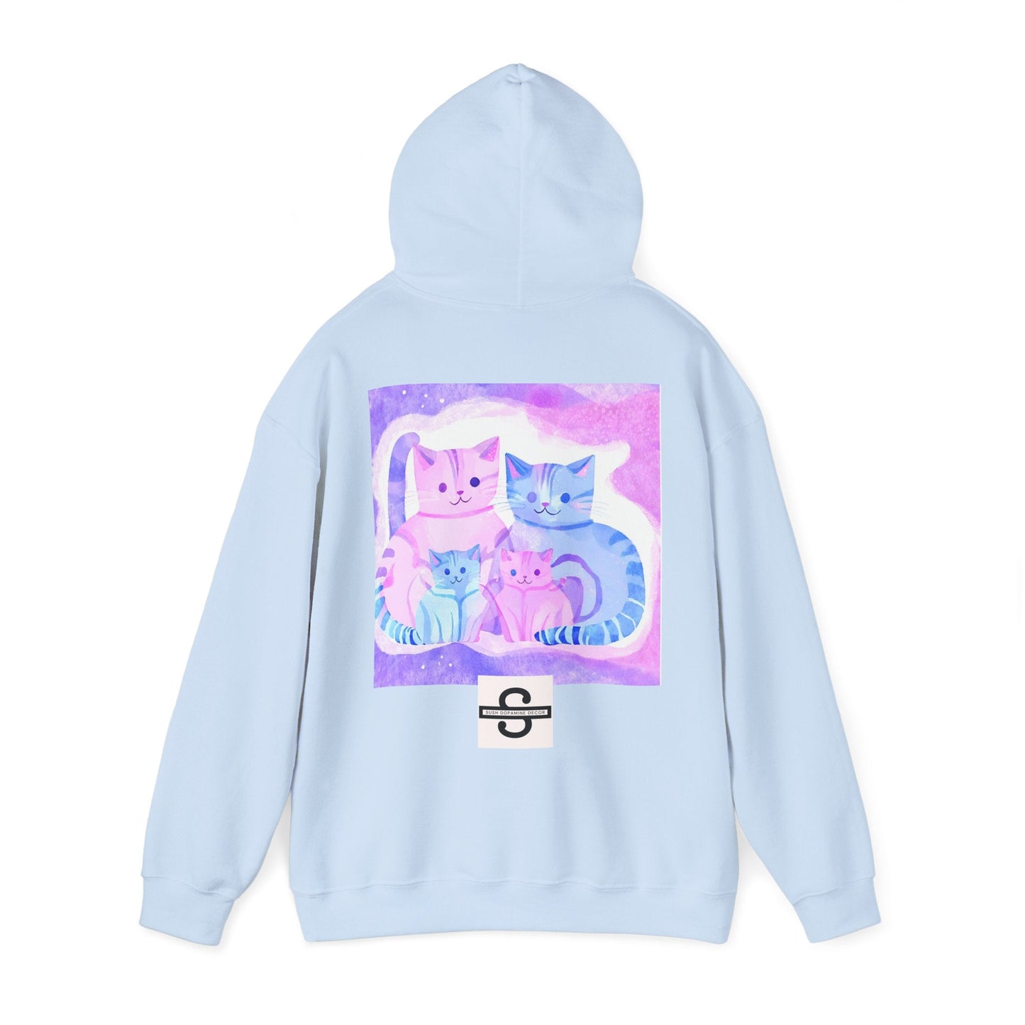 Unisex Heavy Blend™ Hooded Sweatshirt - Cute Cat FamilySush Dopamine Decor