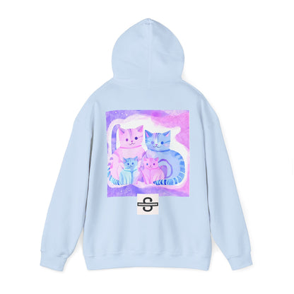 Unisex Heavy Blend™ Hooded Sweatshirt - Cute Cat FamilySush Dopamine Decor