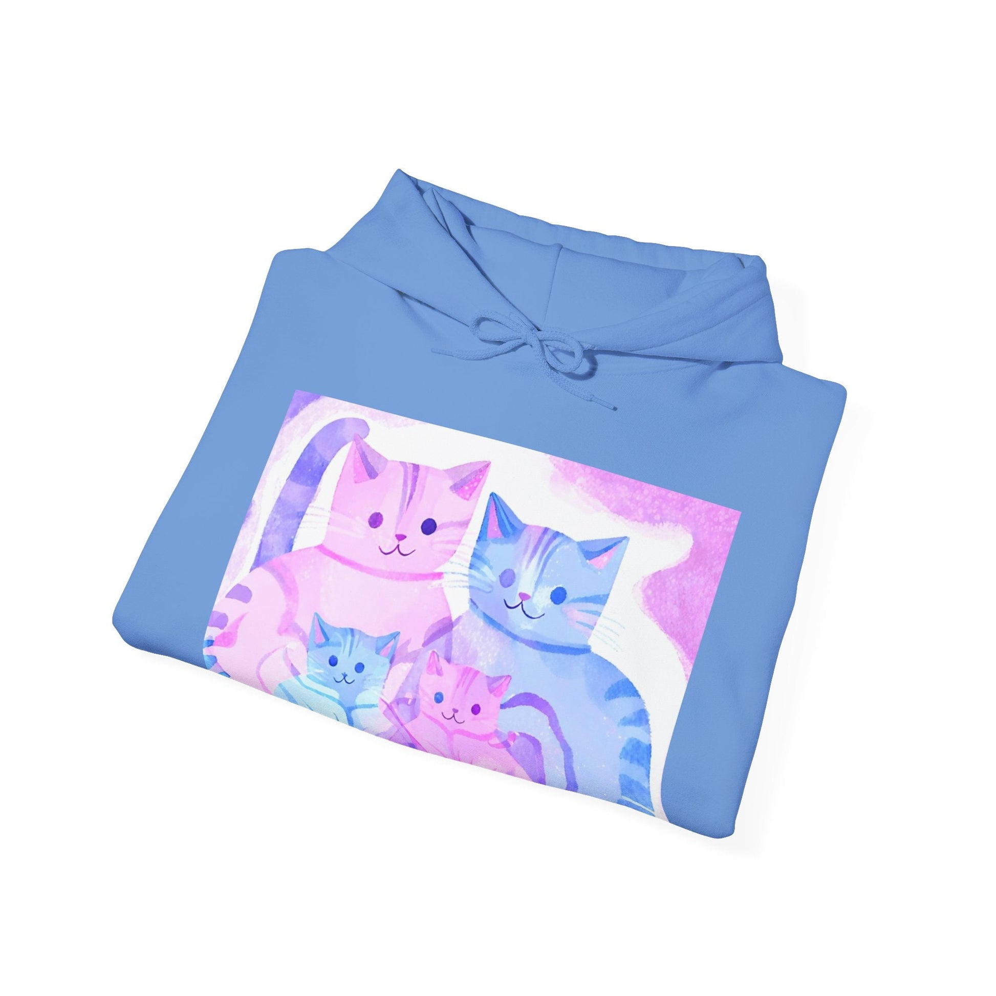 Unisex Heavy Blend™ Hooded Sweatshirt - Cute Cat FamilySush Dopamine Decor