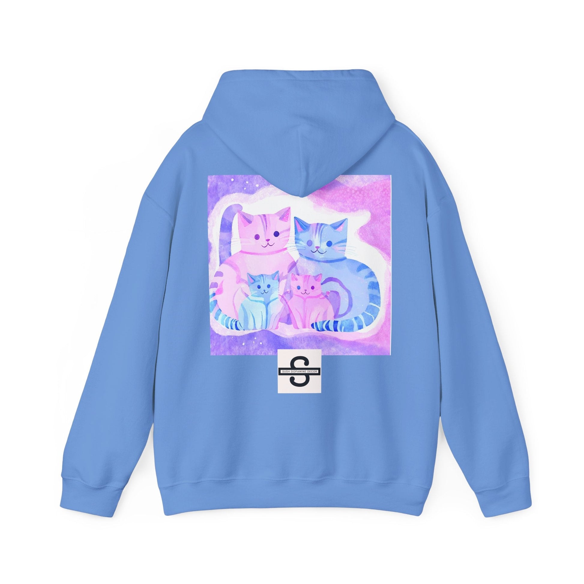 Unisex Heavy Blend™ Hooded Sweatshirt - Cute Cat FamilySush Dopamine Decor