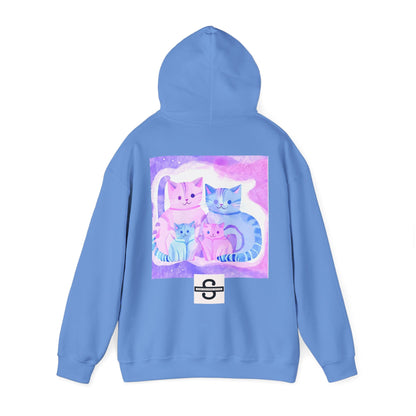 Unisex Heavy Blend™ Hooded Sweatshirt - Cute Cat FamilySush Dopamine Decor