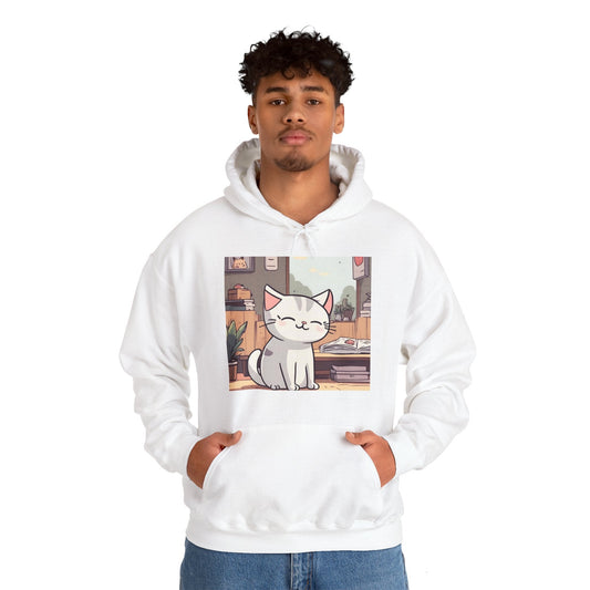 Unisex Heavy Blend™ Hooded Sweatshirt, Cute Cat HoodieSush Dopamine Decor