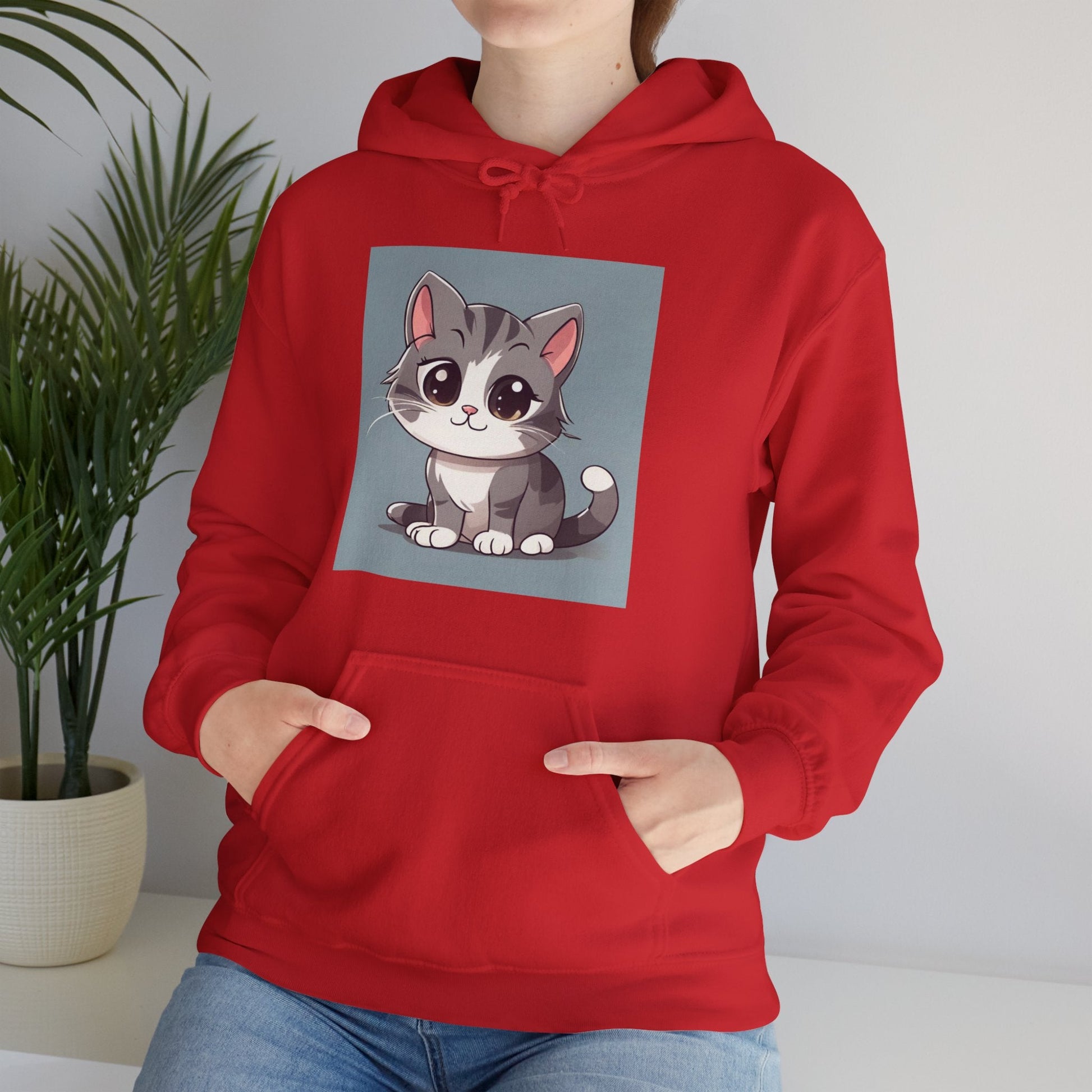 Warm Hoodie, Unisex Heavy Blend™ Hooded Sweatshirt, Kitty Hoodies for Cat Lovers, Plush, Soft Hoodie, Made using 100% ethically grown US cottonSush Dopamine Decor