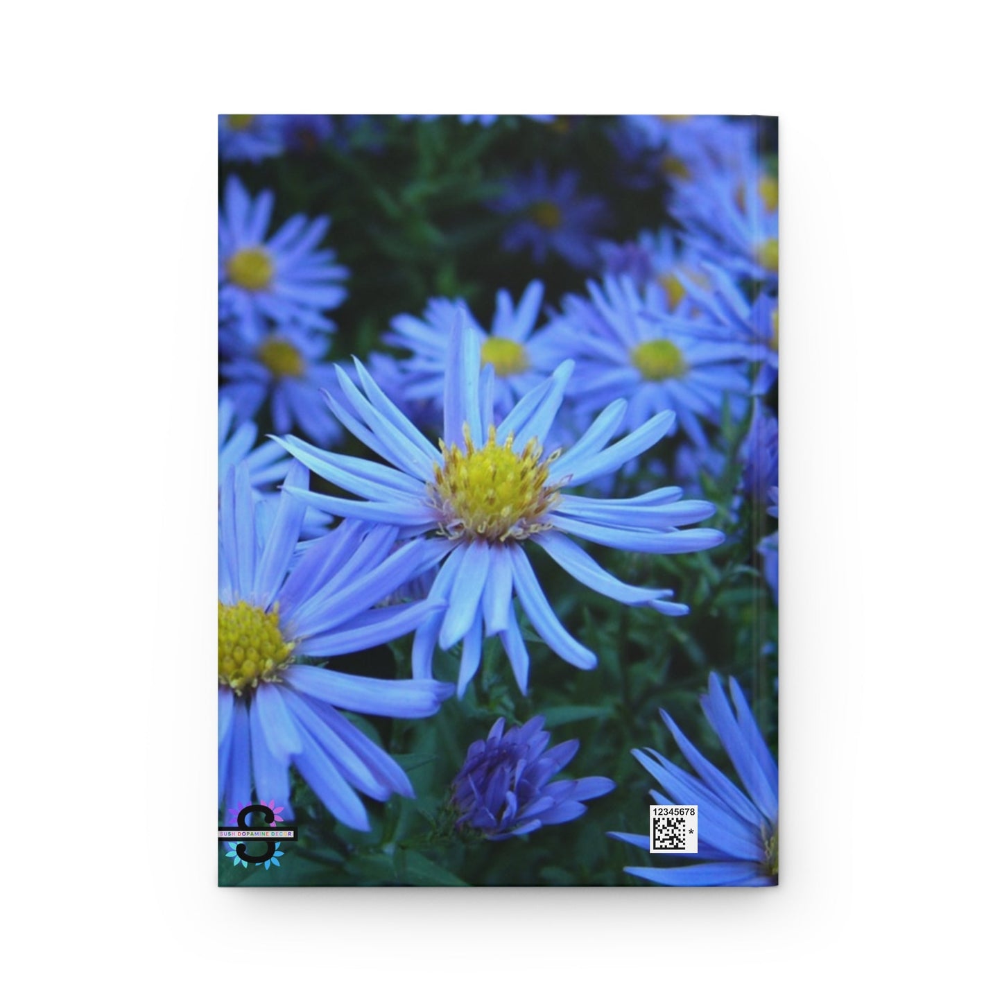 White and forest green daisy Hardcover JournalSush Dopamine Decor