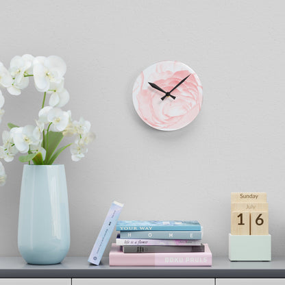 White and Pink Acrylic Wall ClockSush Dopamine Decor