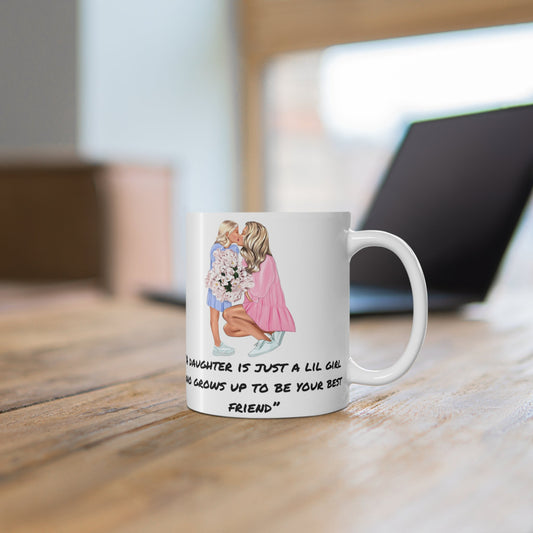 White Mug For Mothers, Mother Daughter Print, Ceramic Coffee Mug For Mom, Mug 11oz, Mother's Day GiftSush Dopamine Decor