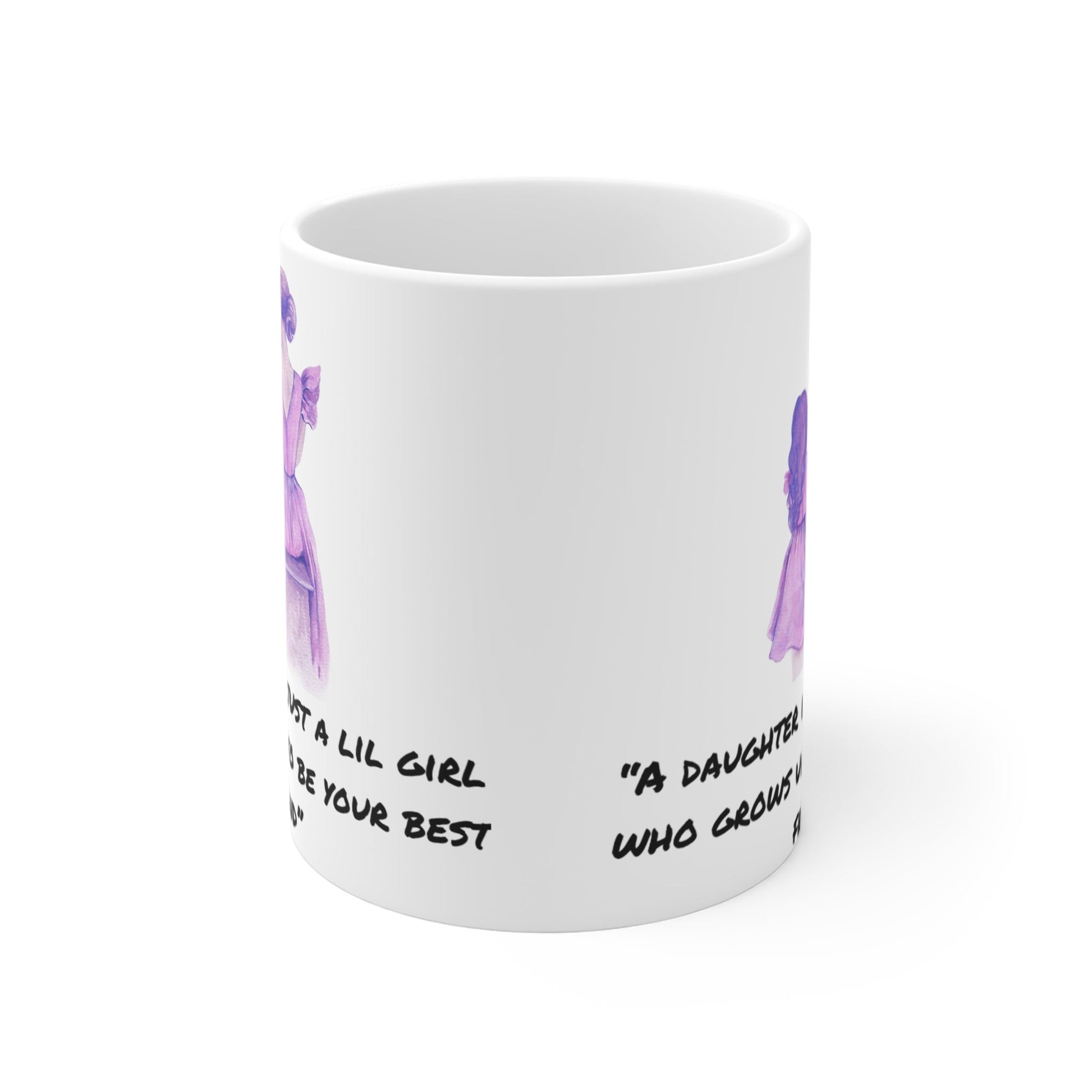 White Mug For Mothers, Purple Mother Daughter Print, Ceramic Coffee Mug For Mom, Mug 11oz, Mother's Day Gift.Sush Dopamine Decor