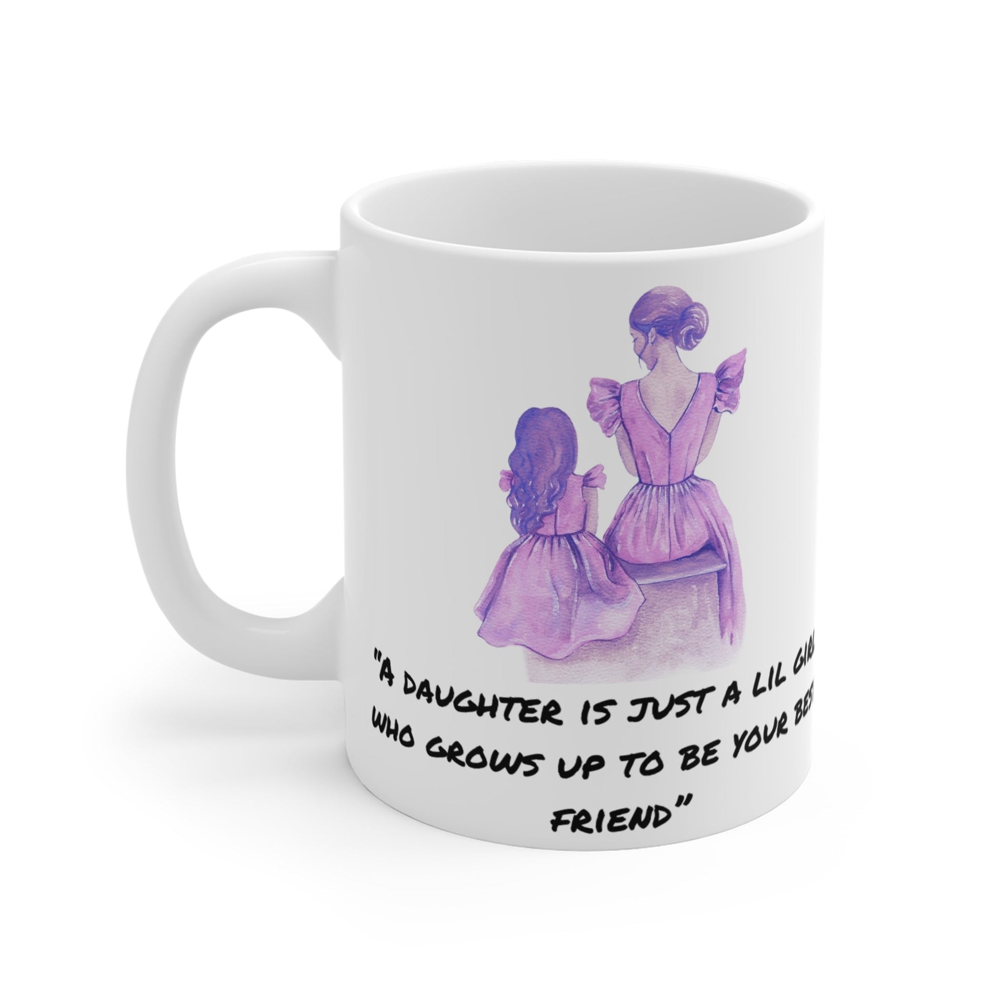 White Mug For Mothers, Purple Mother Daughter Print, Ceramic Coffee Mug For Mom, Mug 11oz, Mother's Day Gift.Sush Dopamine Decor