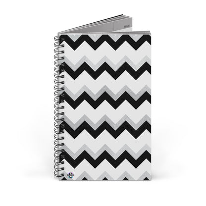 Zigzag Black & White Notebook, 160 pages (80 sheets), Spiral binding, Cute StationarySush Dopamine Decor